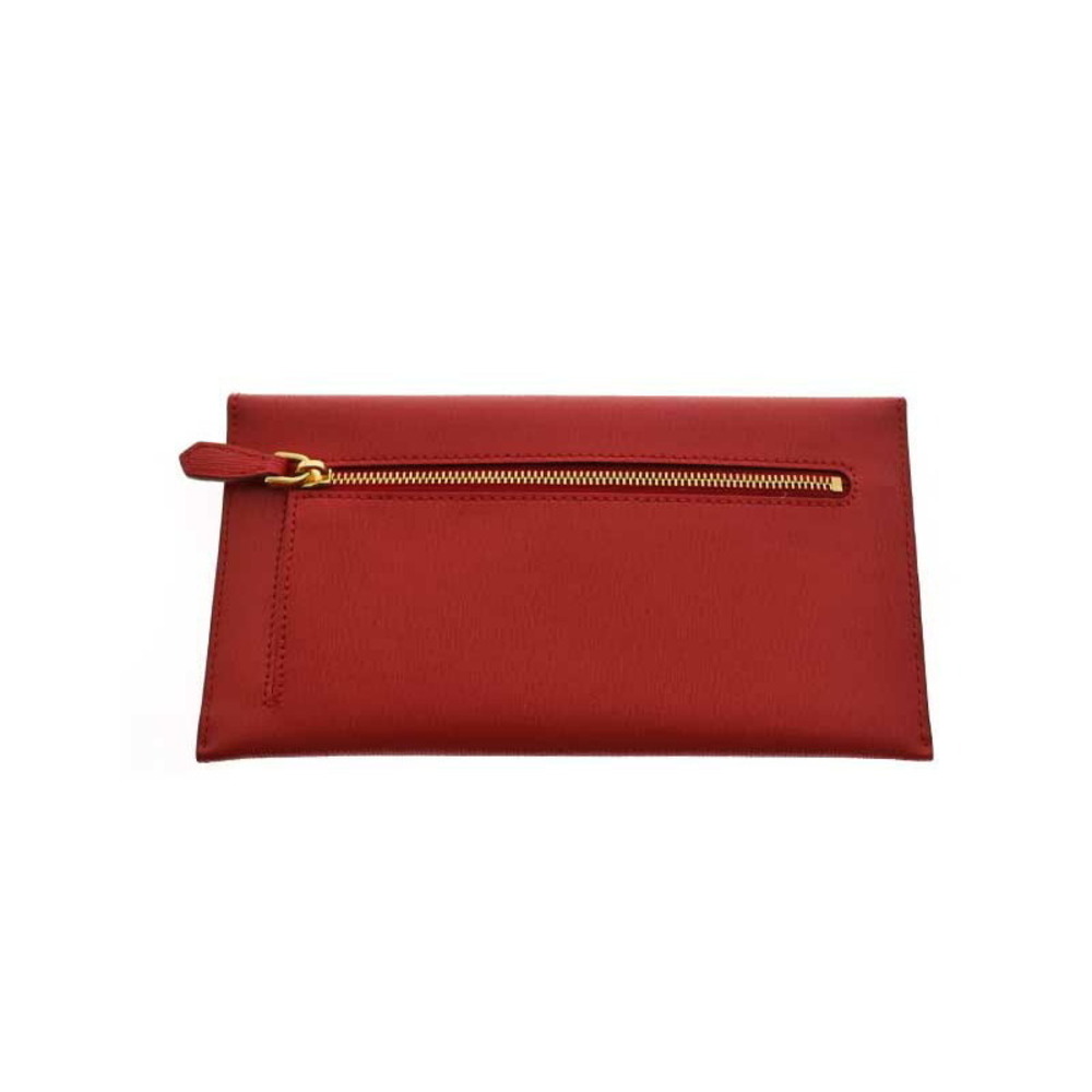 Prada Document Case Wallet Leather Red - image 2